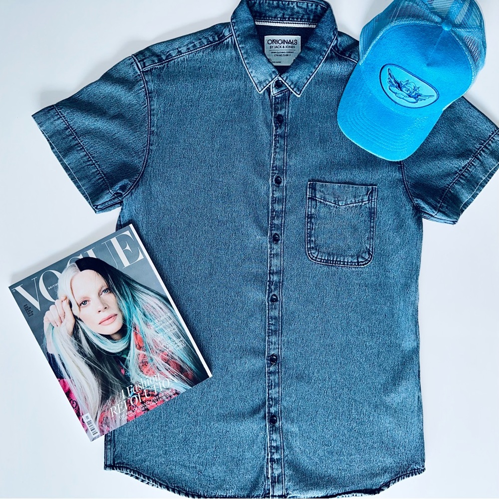 DENIM Button Up Short Sleeve